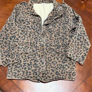 Stylish Leopard Print Jean Jacket